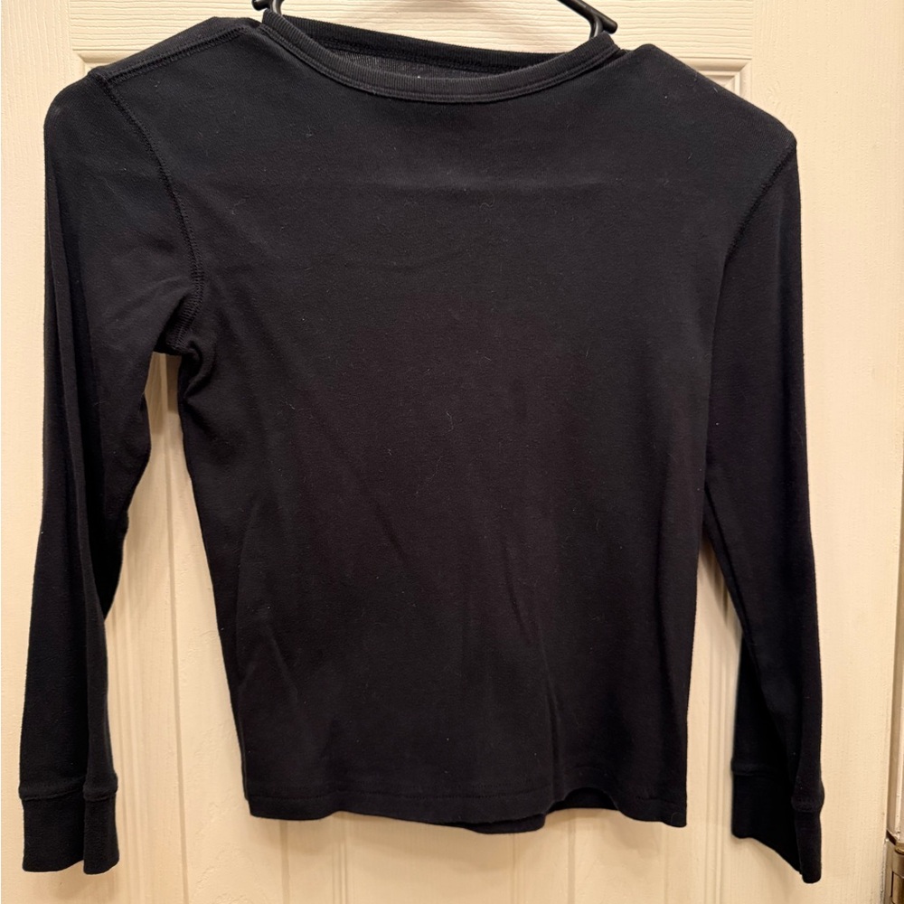 Classic Black Long Sleeve Shirt Leveret girls size 8